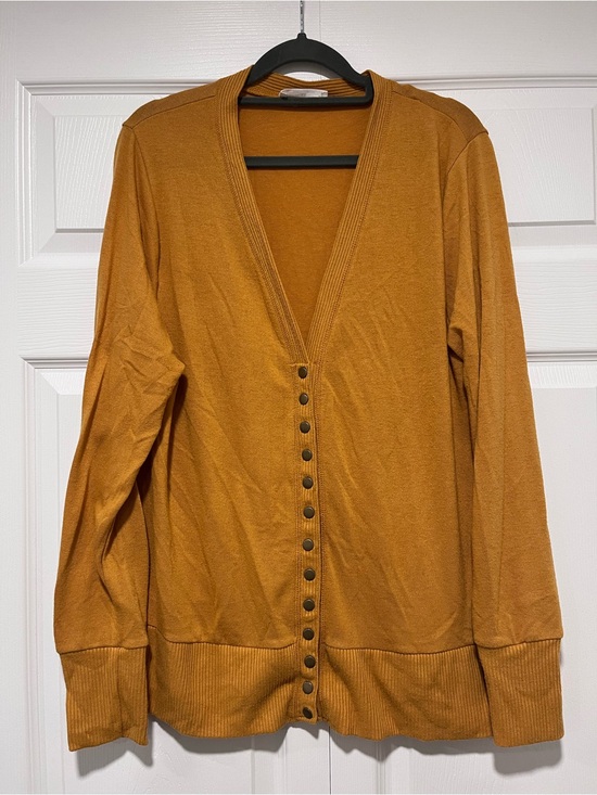 Zenana Outfitters Sweaters - Zenana Outfitters Snap-Front V-Neck Cardigan - Mustard